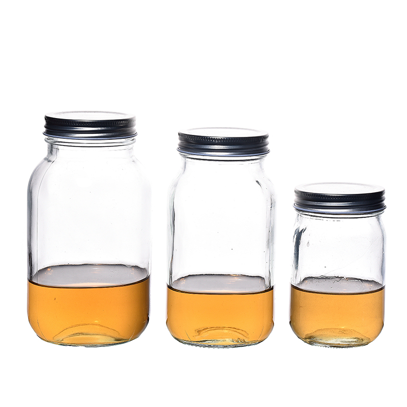 Frascos de vidrio personalizado de miel redonda botellas de 150 ml 220ml 500ml 1000ml