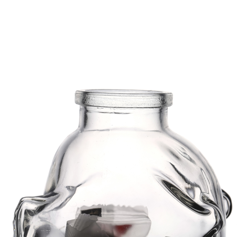 Diseño elegante en forma de cerdo 350 ml Banco de monedas de vidrio transparente Pequeño frasco de vidrio de dulces para decoración 
