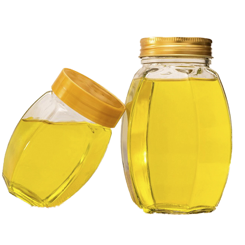 Fábrica Venta caliente Hexagon Hexagon Gran Glass Almacenamiento Jam Jars Jares de miel