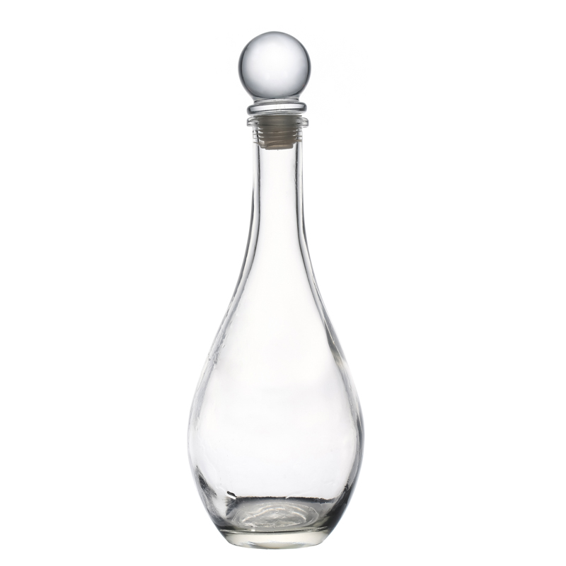 Botellas de licor de vidrio Flint 500 ml con envasado de vino de diseño de cuello largo