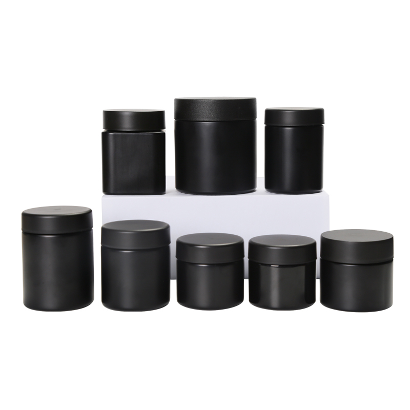 KDG Negro 1oz 2 oz 10 oz Vacío de contenedores de concentrado de vidrio resistente al niño