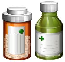 Pegatizas adhesivas recetadas de botella médica