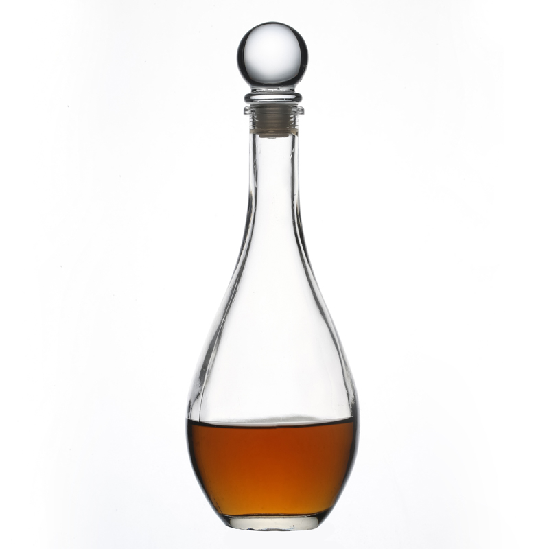 Botellas de licor de vidrio Flint 500 ml con envasado de vino de diseño de cuello largo
