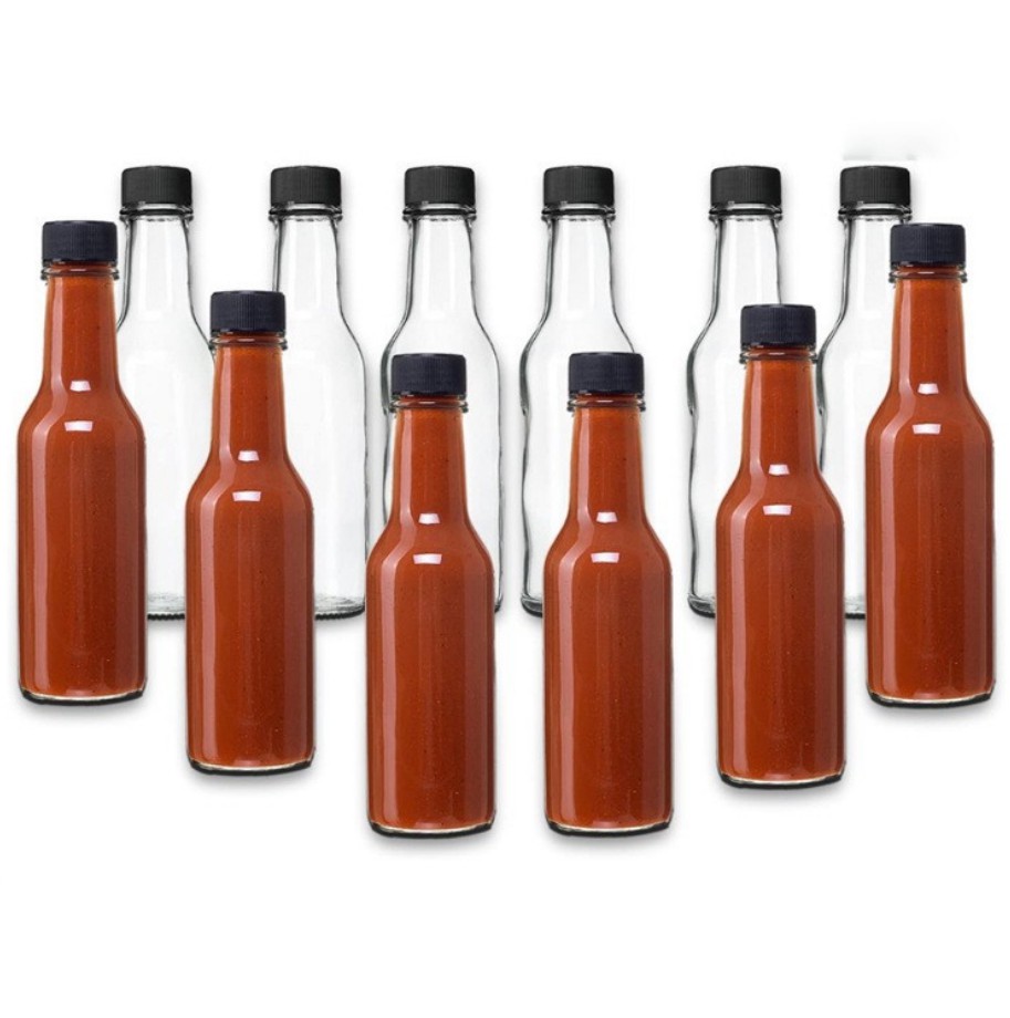 Pequeñas botellas de aceite de vidrio de 150 ml para el uso de la cocina de aceite de cocción de salsa