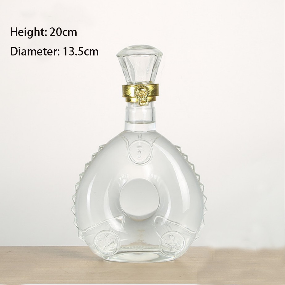 Botellas de vino de cristal de vidrio de lujo con tapas de vidrio de 500 ml de estilo nórdico