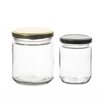 Frascos de comida de vidrio de boca ancha al por mayor con tapas de 15 oz vacías 450 ml Botella de vidrio Almacenamiento transparente Jares redondos para comida
