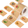 Etiquetas de papel termal con recubrimiento de KDG Holidaciones navideñas Etiqueta de vinilo auto adhesivo impreso