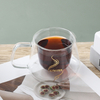 Topas de té de café con borosilicato de doble pared de pared con mango