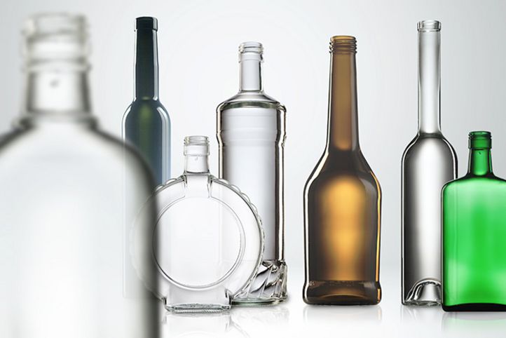 Diferentes tipos de botellas de vidrio