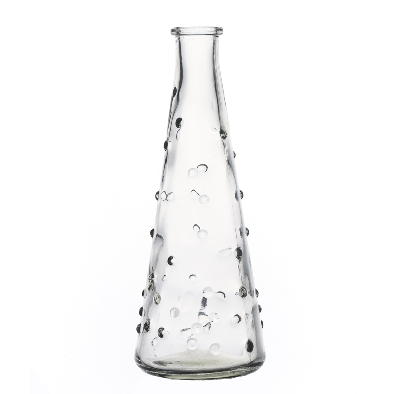 Conos de decoración del hogar 200 ml Diseño Jarrón de botellas de vidrio Flint para flor