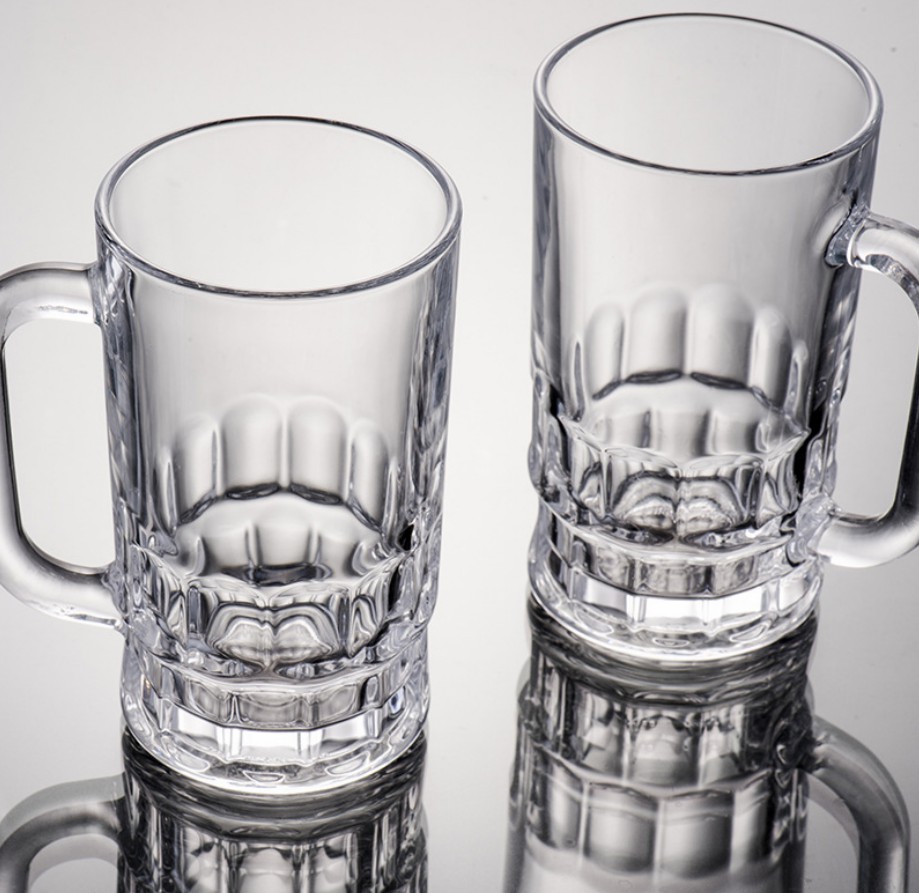 Decoración de cristal de diseño único tazas de coque de vidrio de café helado al por mayor