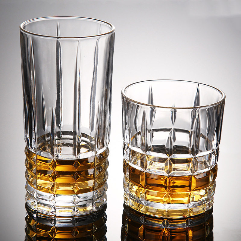 Copa de vidrio de moda 400 ml de agua Tumblers Bebida de whisky