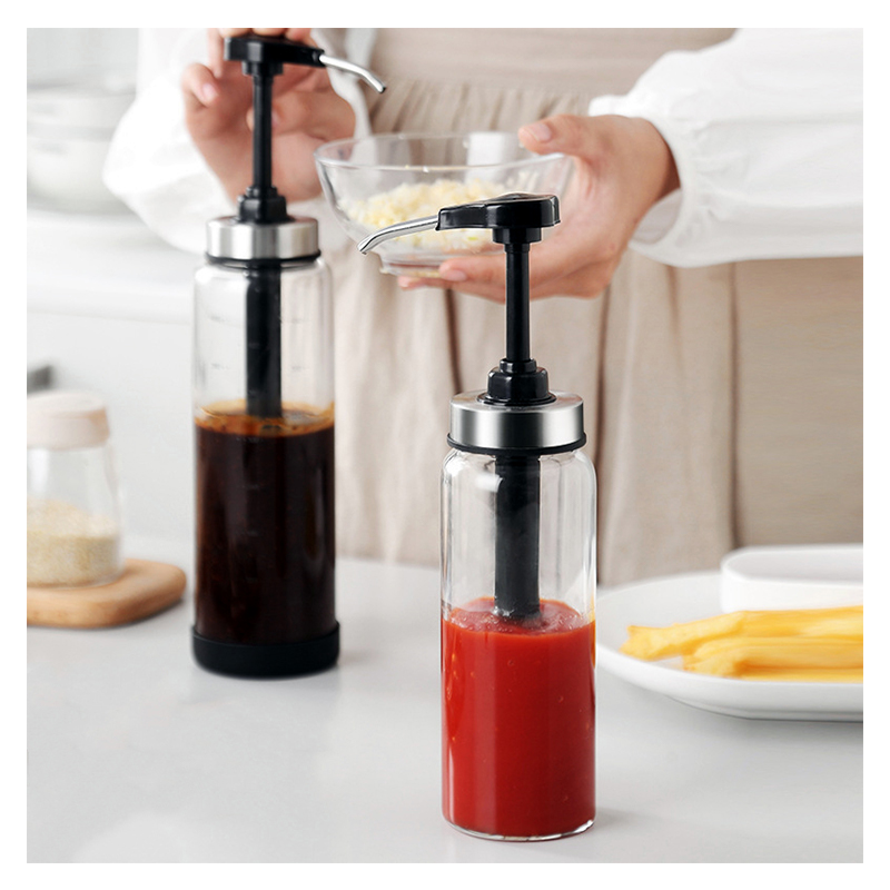 300 ml de 500 ml de altura ketchup de salsa de borosilicato vacío botellas de salsa