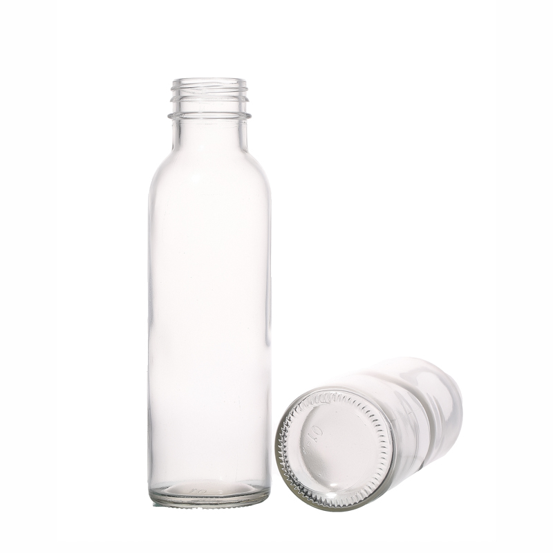 Botella de jugo de vidrio de cilindro reciclado 350 ml de bebida para beber
