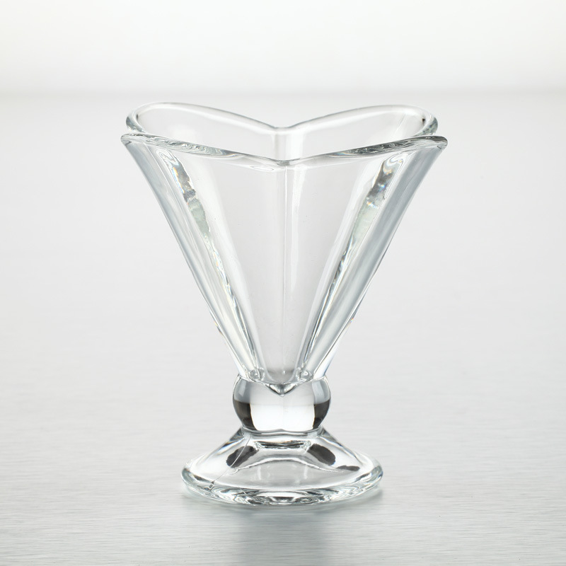 Batido de leche de la taza del helado del tulipán de cristal 6.5oz, vaso de la soda del helado