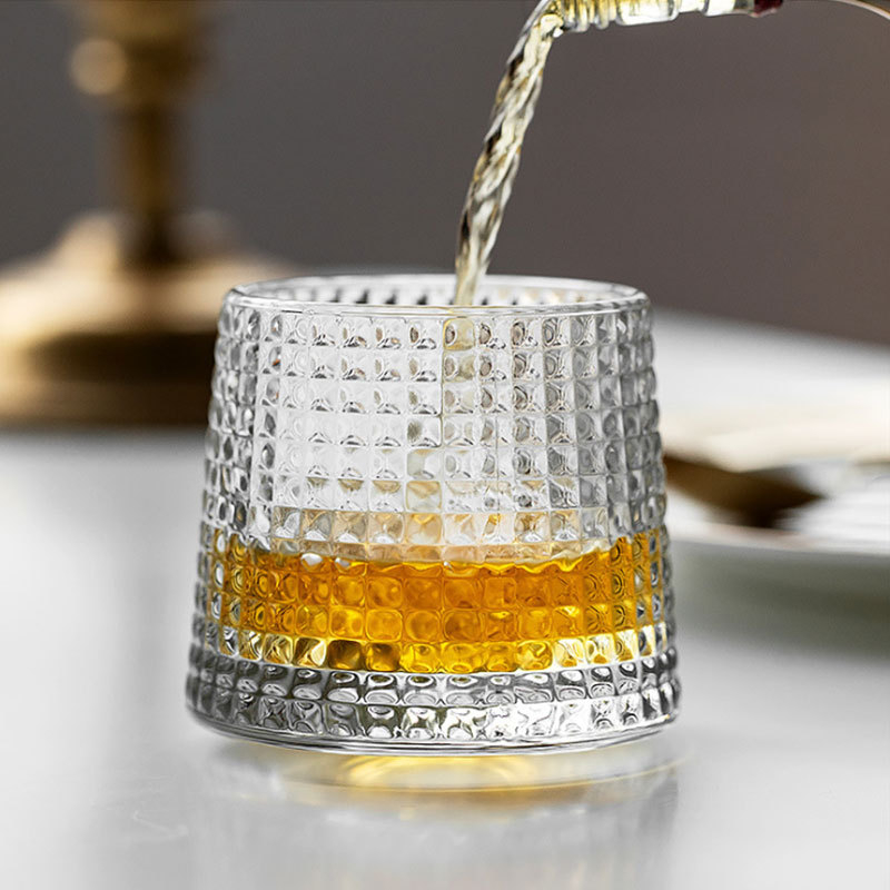 Beber cristalería 5 oz Gastas de whisky girando vaso de cristal sin plomo