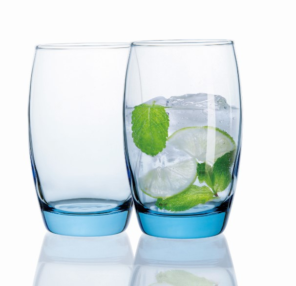 Tazas de agua potable de vidrio coloridas con logotipo de Cutsom 310ml