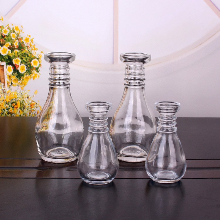 Clear Fancy 120 ml Vase de flor de vidrio Decoración del hogar 