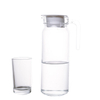 Juego de tazas de agua de vidrio de 220 ml con botella de agua transparente de 1100 ml para la familia