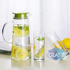 Jargador de vidrio reutilizable natural de 1300 ml con tazas establecidas