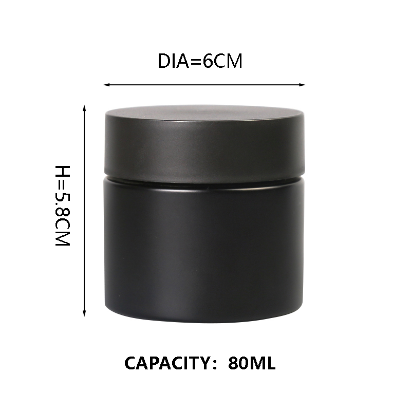 KDG Negro 1oz 2 oz 10 oz Vacío de contenedores de concentrado de vidrio resistente al niño