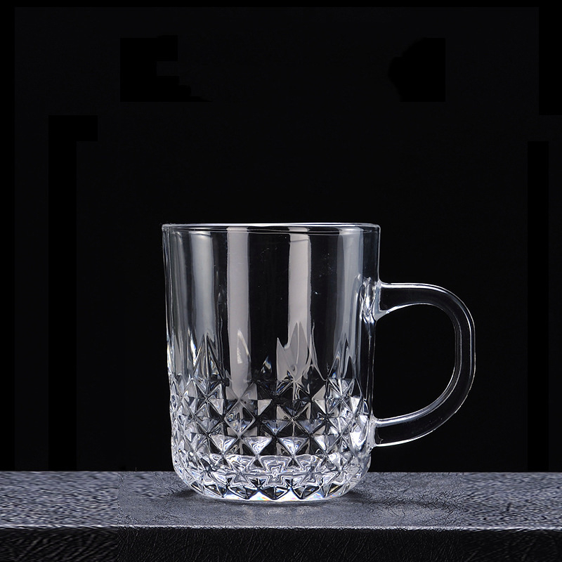 Diseño de diamantes Cristal Glass Tazas de café 8 oz