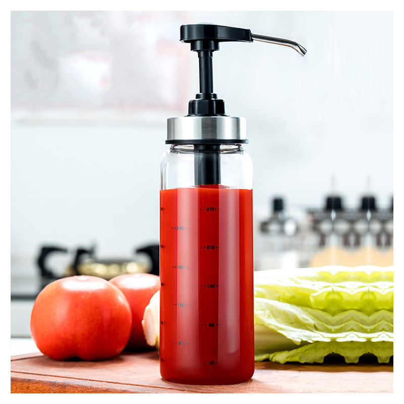 300 ml de 500 ml de altura ketchup de salsa de borosilicato vacío botellas de salsa