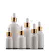 Botellas de cuentagotas de cristal de impresión de encargo de color blanco para cosméticos