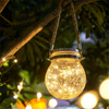Decoración de Navidad Bola redonda Led Crack Solar Garden Light 