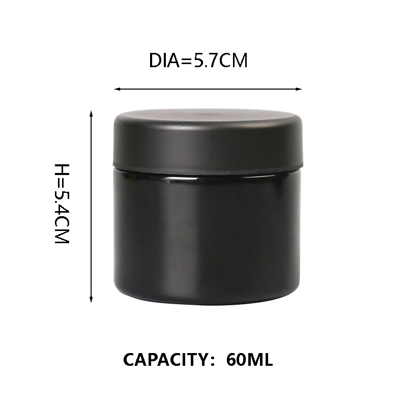 KDG Negro 1oz 2 oz 10 oz Vacío de contenedores de concentrado de vidrio resistente al niño