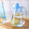 Jarra de agua de vidrio azul claro que bebe teteras de 1300 ml de cocina para el hogar