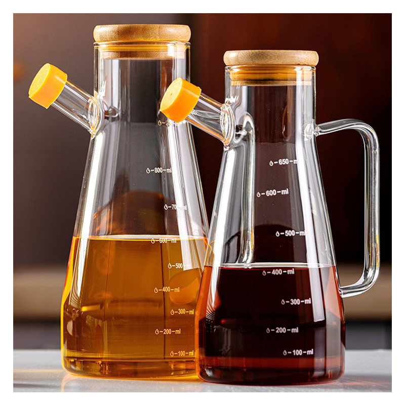 900 ml de envasado de aceite comestible Borosilicate Glass Oil Pot
