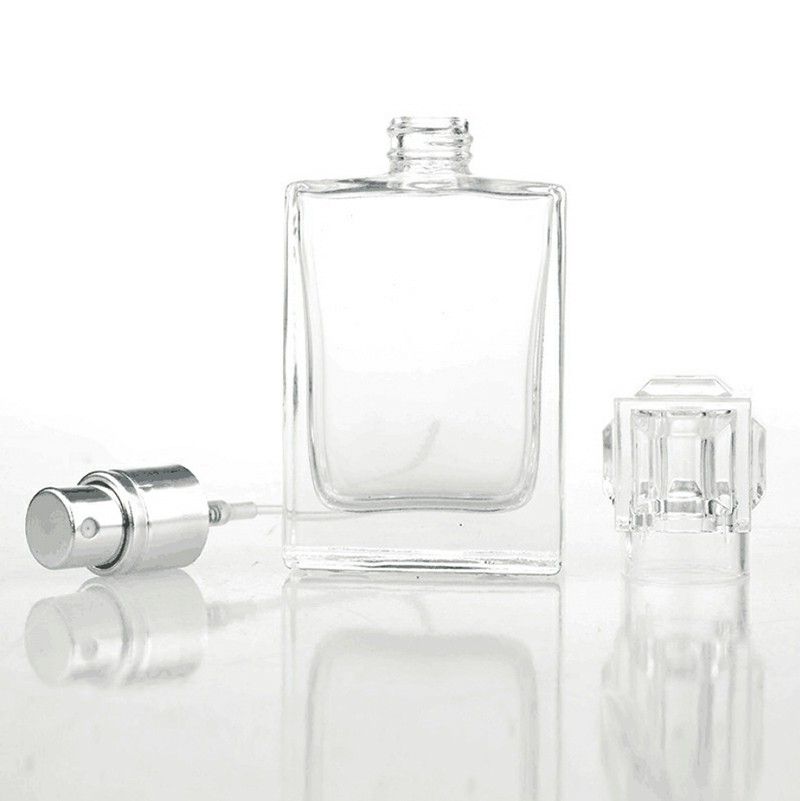 Frascos de perfume de vidrio cuadrados de alta calidad de Flint populares de 100 ml