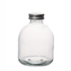 Botellas de vidrio en forma redonda con tapas de tornillo Venta en caliente