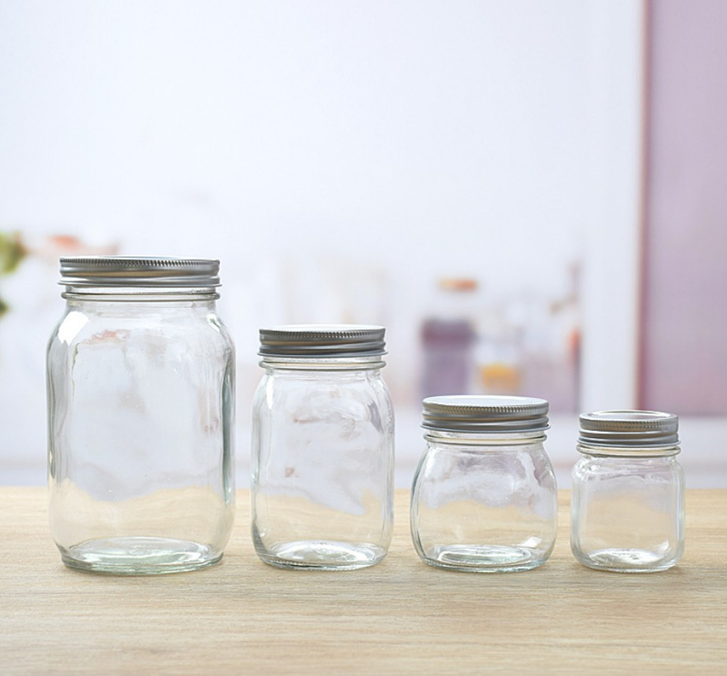 Jarra de vidrio de empaquetado personalizado jarra cuadrada de frascos de almacenamiento de alimentos