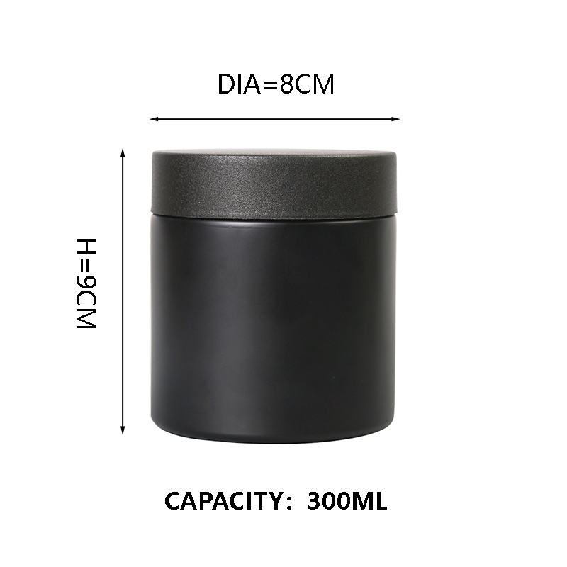 KDG Negro 1oz 2 oz 10 oz Vacío de contenedores de concentrado de vidrio resistente al niño