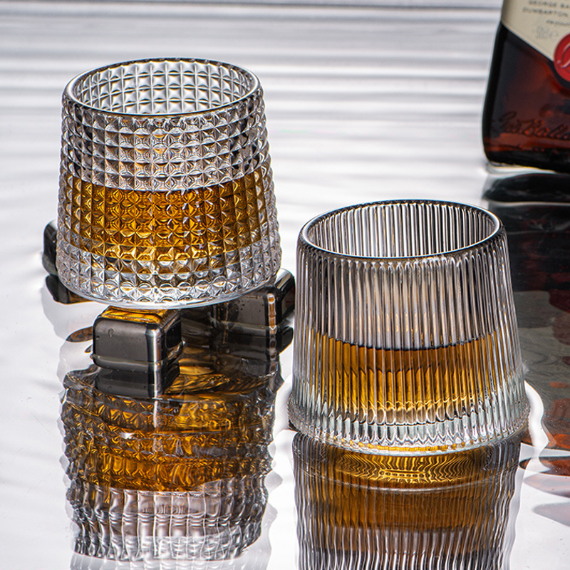 Beber cristalería 5 oz Gastas de whisky girando vaso de cristal sin plomo